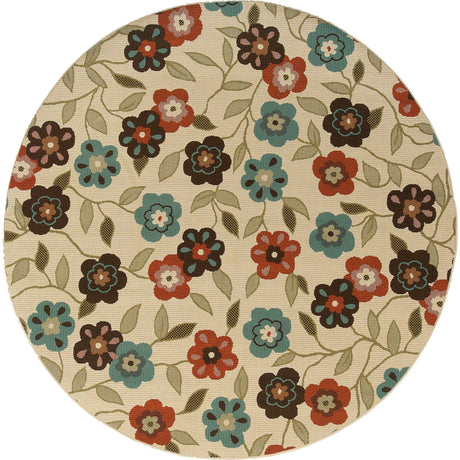 Oriental Weavers Sphinx Montego 2267y Ivory / Brown Rugs - round