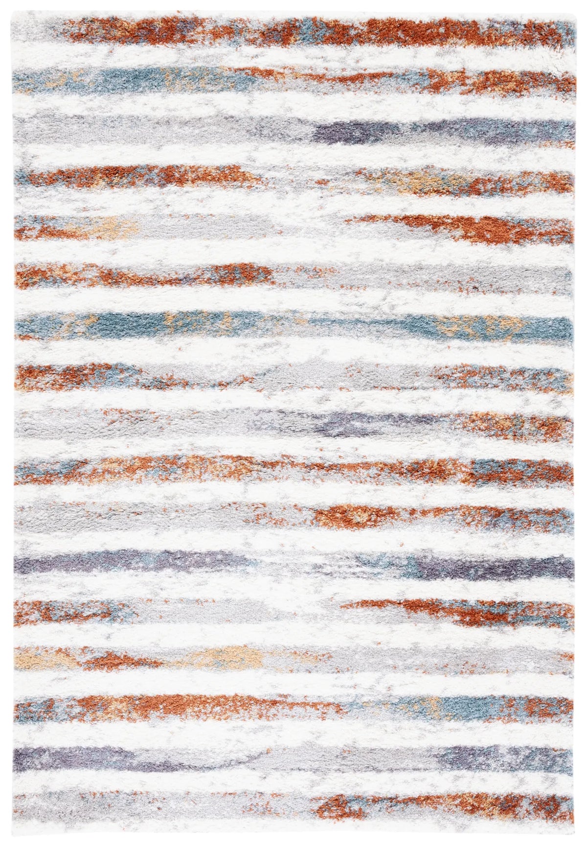 Safavieh Berber Shag 4'-5" x 6'-5" Rug in Blue Rust / Ivory