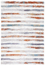 Safavieh Berber Shag 4'-5" x 6'-5" Rug in Blue Rust / Ivory