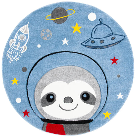 Safavieh Carousel Kids 100 5'-3" x 5'-3" Rug in Blue / Grey