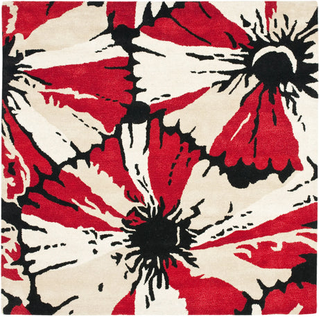 Safavieh Soho 6'-0" x 6'-0" Rug in Black / Red