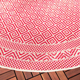 Safavieh Courtyard 6'-7" x 6'-7" Rug in Beige / Red