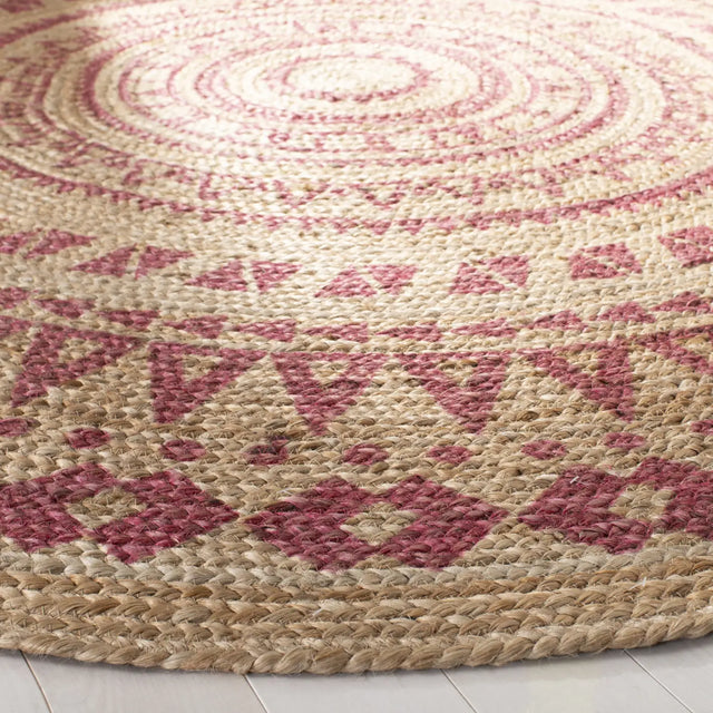 Safavieh Natural Fiber 5'-0" x 5'-0" Rug in Pink / Natural