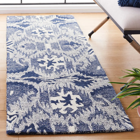 Safavieh Ikat 2'-3" x 8'-0" Rug in Blue / Ivory