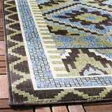 Safavieh Veranda 5'-3" x 7'-7" Rug in Green / Chocolate