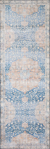 Loloi Layla Lay-07 Blue / Tangerine Rugs - runner flat