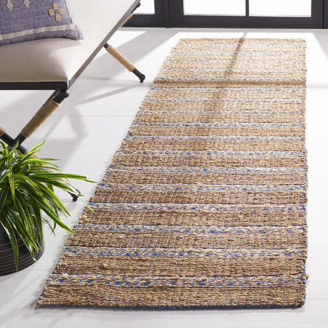 Safavieh Natural Fiber 2'-3" x 8'-0" Rug in Blue / Natural