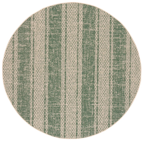 Safavieh Courtyard 6'-7" x 6'-7" Rug in Beige / Dark Green