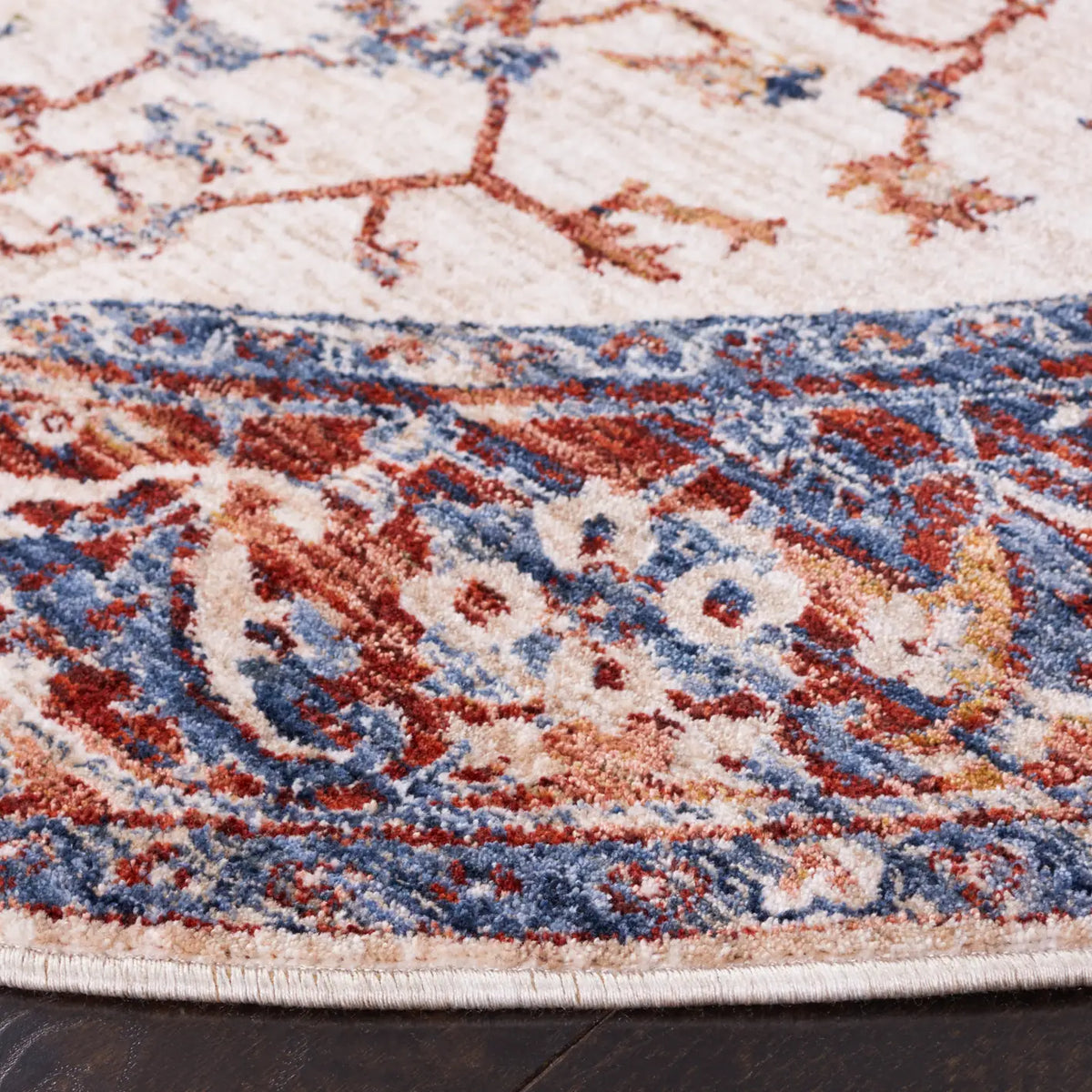 Safavieh Heirloom 700 6'-7" x 6'-7" Rug in Ivory / Blue Rust