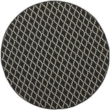 Safavieh Courtyard 5'-3" x 5'-3" Rug in Black / Beige