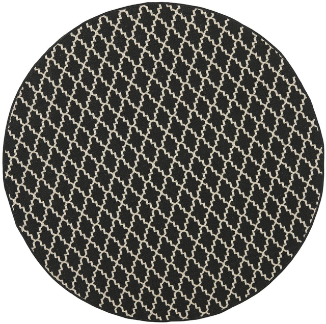 Safavieh Courtyard 5'-3" x 5'-3" Rug in Black / Beige