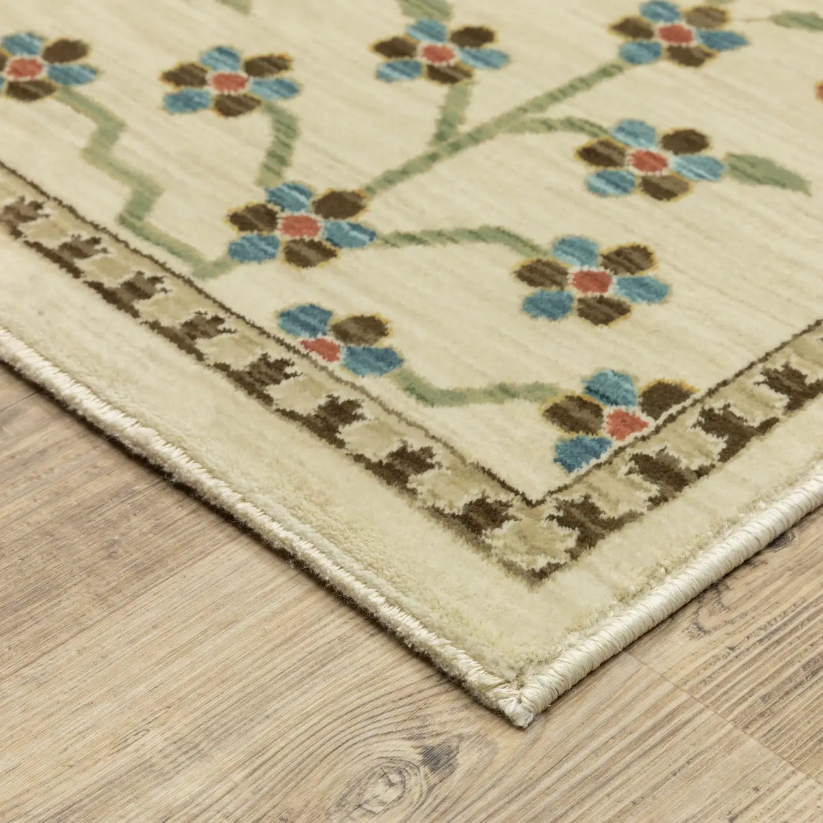 Oriental Weavers Sphinx Francesca Fr02M Ivory/ Multi Rug - corner detail