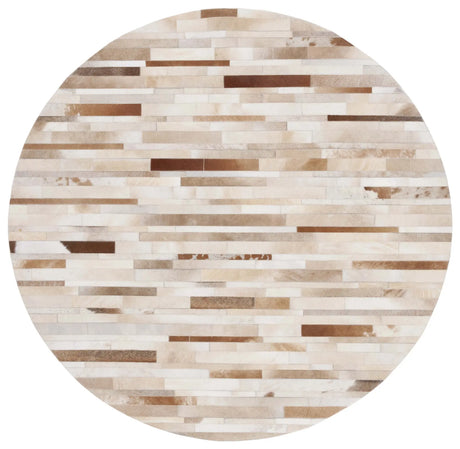 Safavieh Studio Leather 6'-0" x 6'-0" Rug in Tan / Ivory