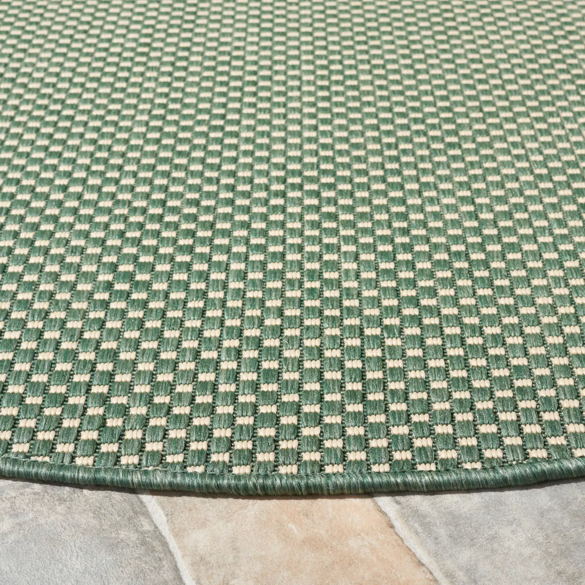 Safavieh Courtyard 6'-7" x 6'-7" Rug in Dark Green / Beige