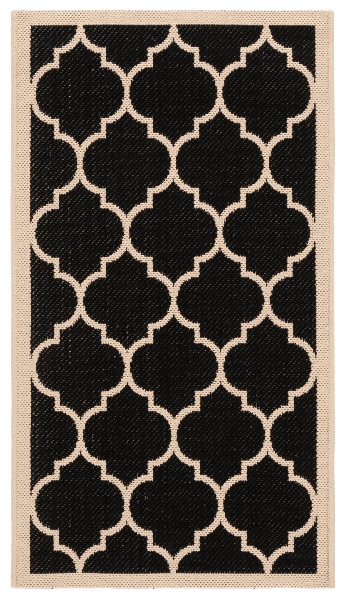 Safavieh Courtyard 2'-0" x 3'-7" Rug in Black / Beige