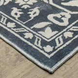 Oriental Weavers Sphinx Intrigue Int10 Blue/ Ivory Rug - corner detail