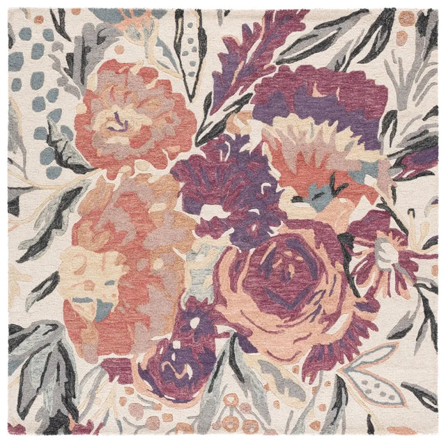 Safavieh Jardin 6'-0" x 6'-0" Rug in Ivory / Pink