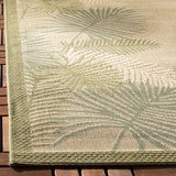 Safavieh Courtyard 4'-0" x 5'-7" Rug in Cream / Green