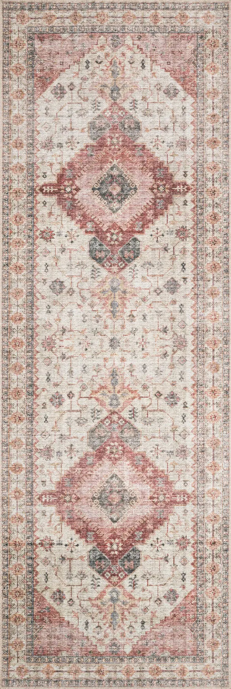 Loloi Skye Sky-02 Ivory/Berry Rugs - runner flat