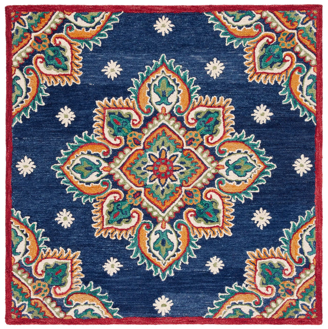 Safavieh Blossom 6'-0" x 6'-0" Rug in Navy / Ivory