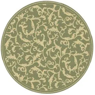 Safavieh Courtyard 5'-3" x 5'-3" Rug in Olive / Natural