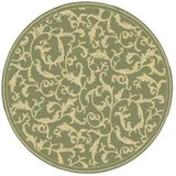 Safavieh Courtyard 5'-3" x 5'-3" Rug in Olive / Natural