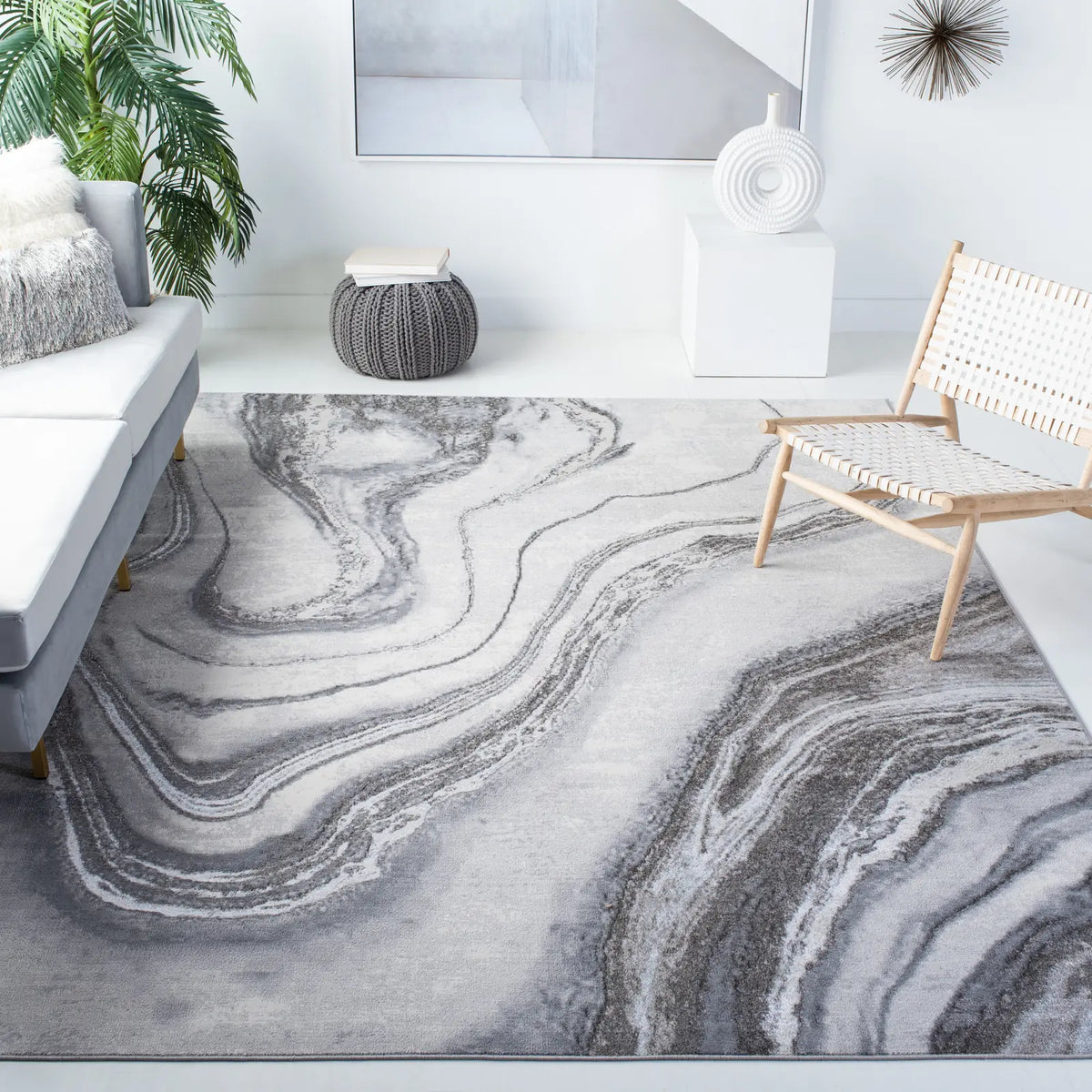 Safavieh Orchard 10'-0" x 14'-0" Rug in Grey / Ivory