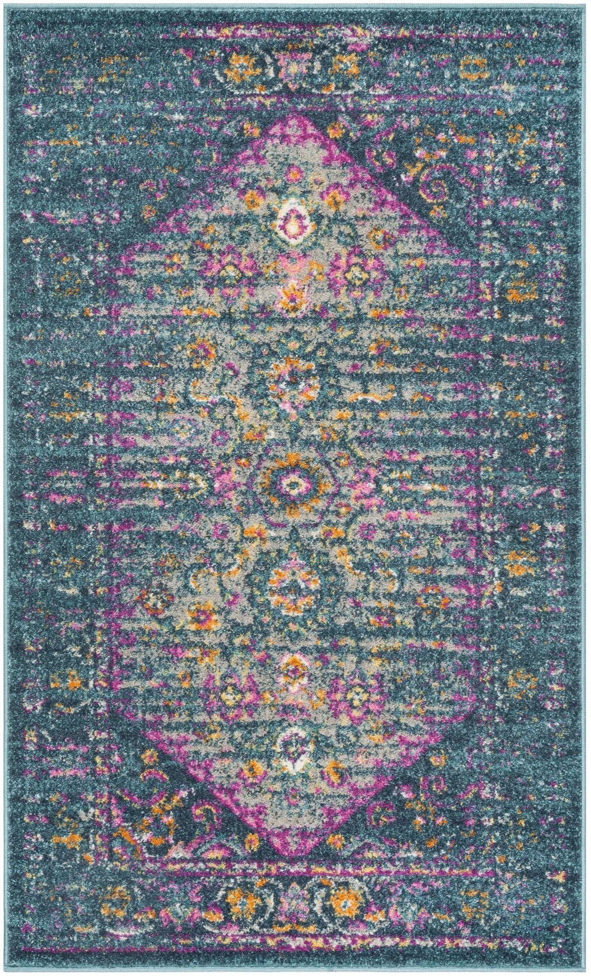 Safavieh Madison 3'-0" x 5'-0" Rug in Blue / Fuchsia