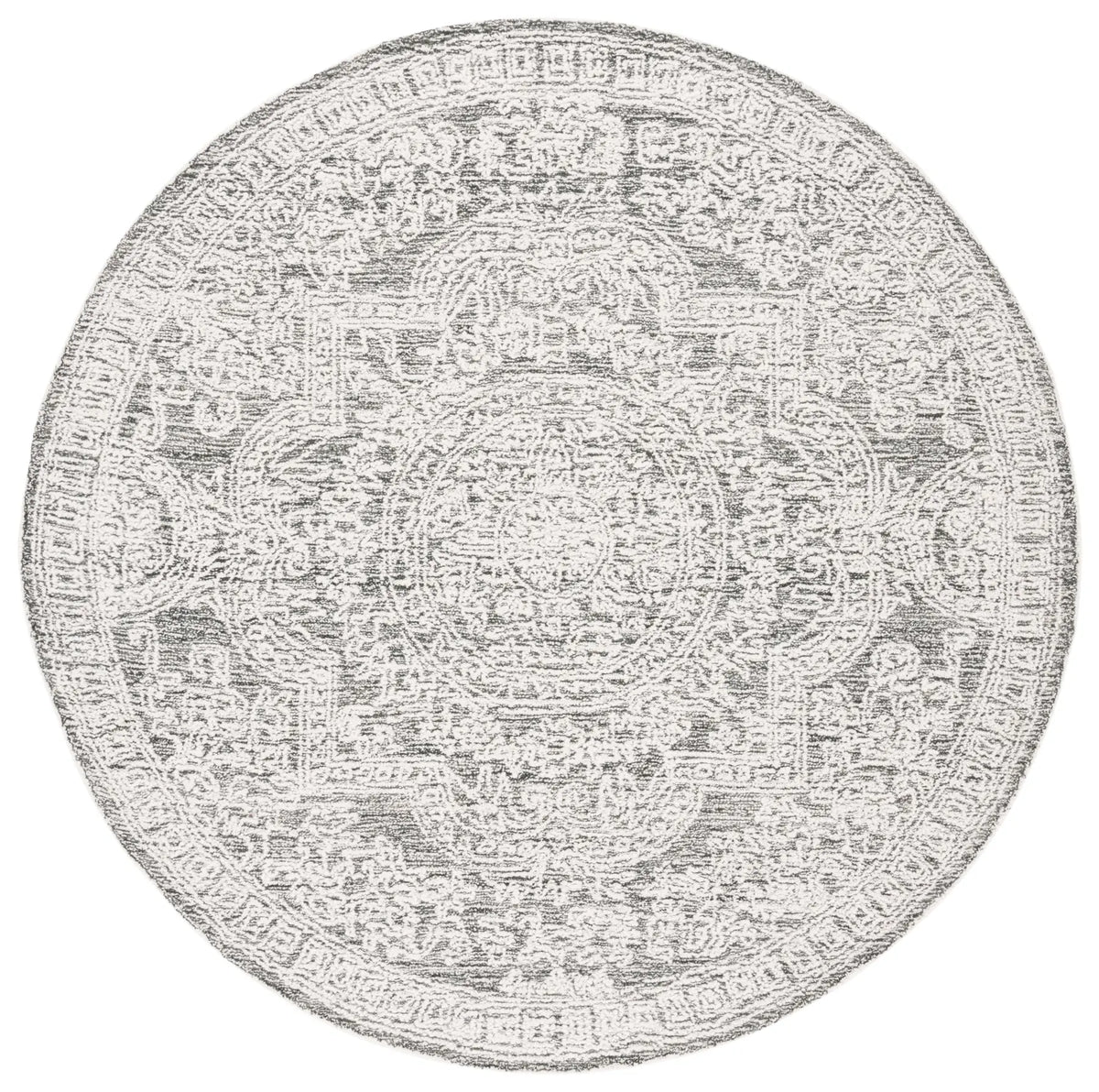 Safavieh Abstract 6'-0" x 6'-0" Rug in Ivory / Charcoal