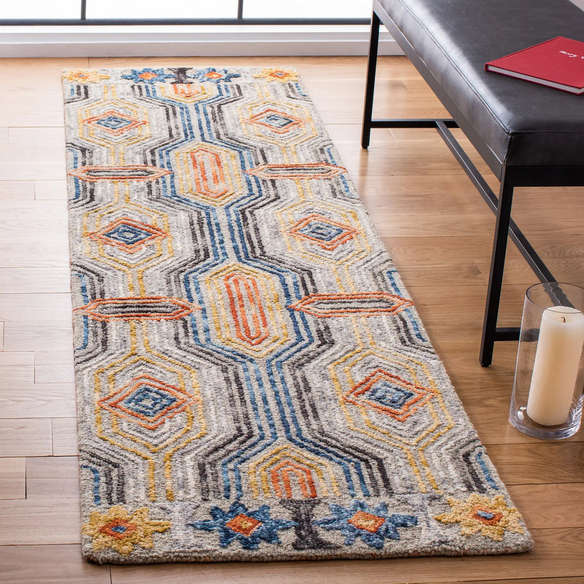 Safavieh Trace 2'-3" x 10'-0" Rug in Grey / Blue