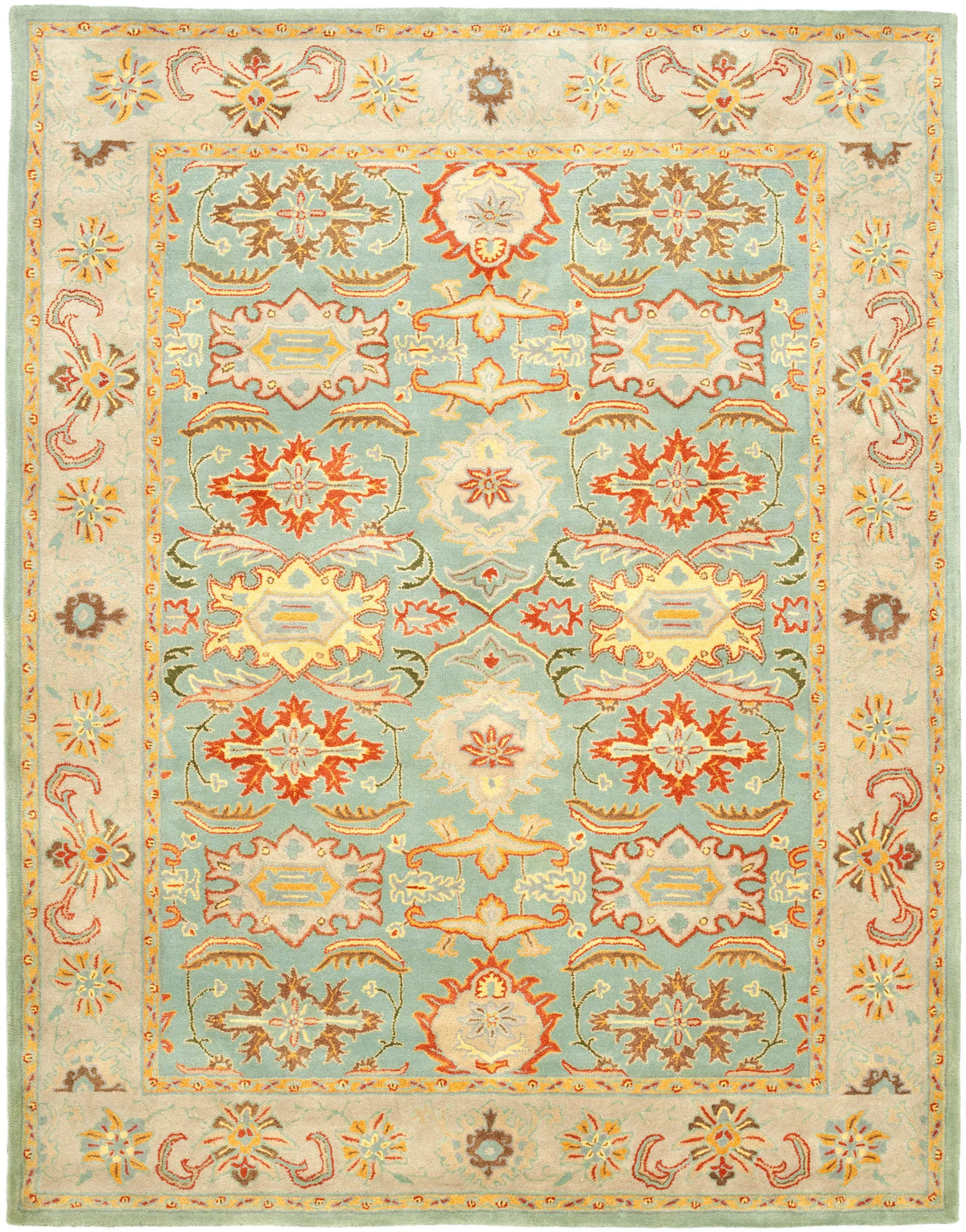 Safavieh Heritage 9'-6" x 13'-6" Rug in Light Blue / Ivory