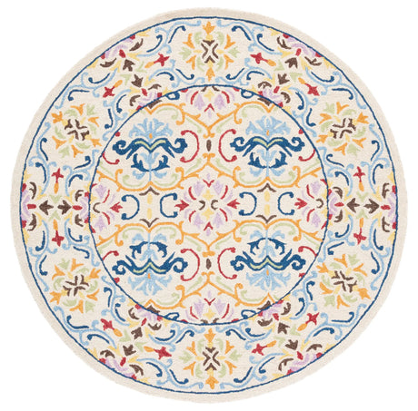 Safavieh Micro-Loop 5'-0" x 5'-0" Rug in Beige / Blue