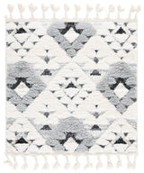 Safavieh Moroccan Tassel Shag 3'-0" x 3'-0" Rug in Ivory / Grey