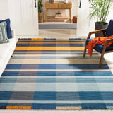Safavieh Striped Kilim 6'-0" x 9'-0" Rug in Orange / Blue