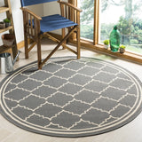 Safavieh Courtyard 5'-3" x 5'-3" Rug in Grey / Beige