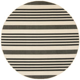 Safavieh Courtyard 6'-7" x 6'-7" Rug in Black / Bone