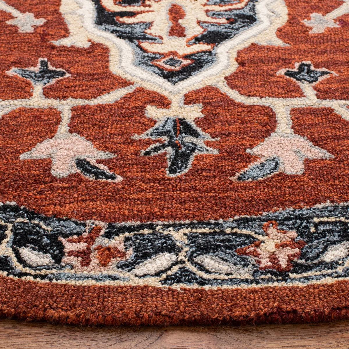 Safavieh Heritage 6'-0" x 6'-0" Rug in Red / Black
