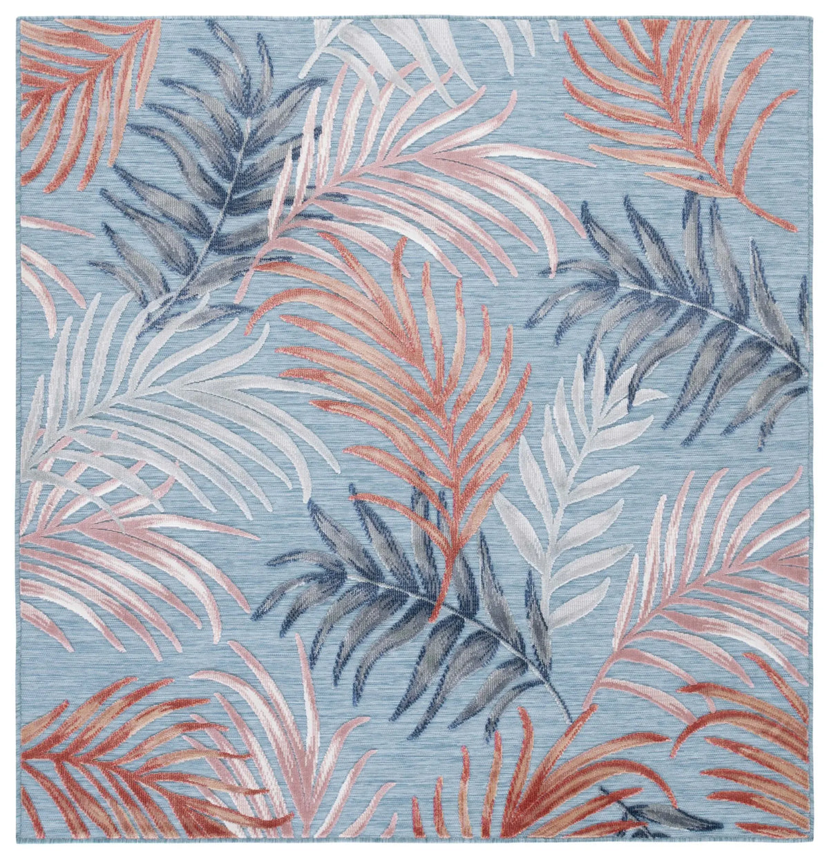 Safavieh Cabana 6'-5" x 6'-5" Rug in Blue / Rust