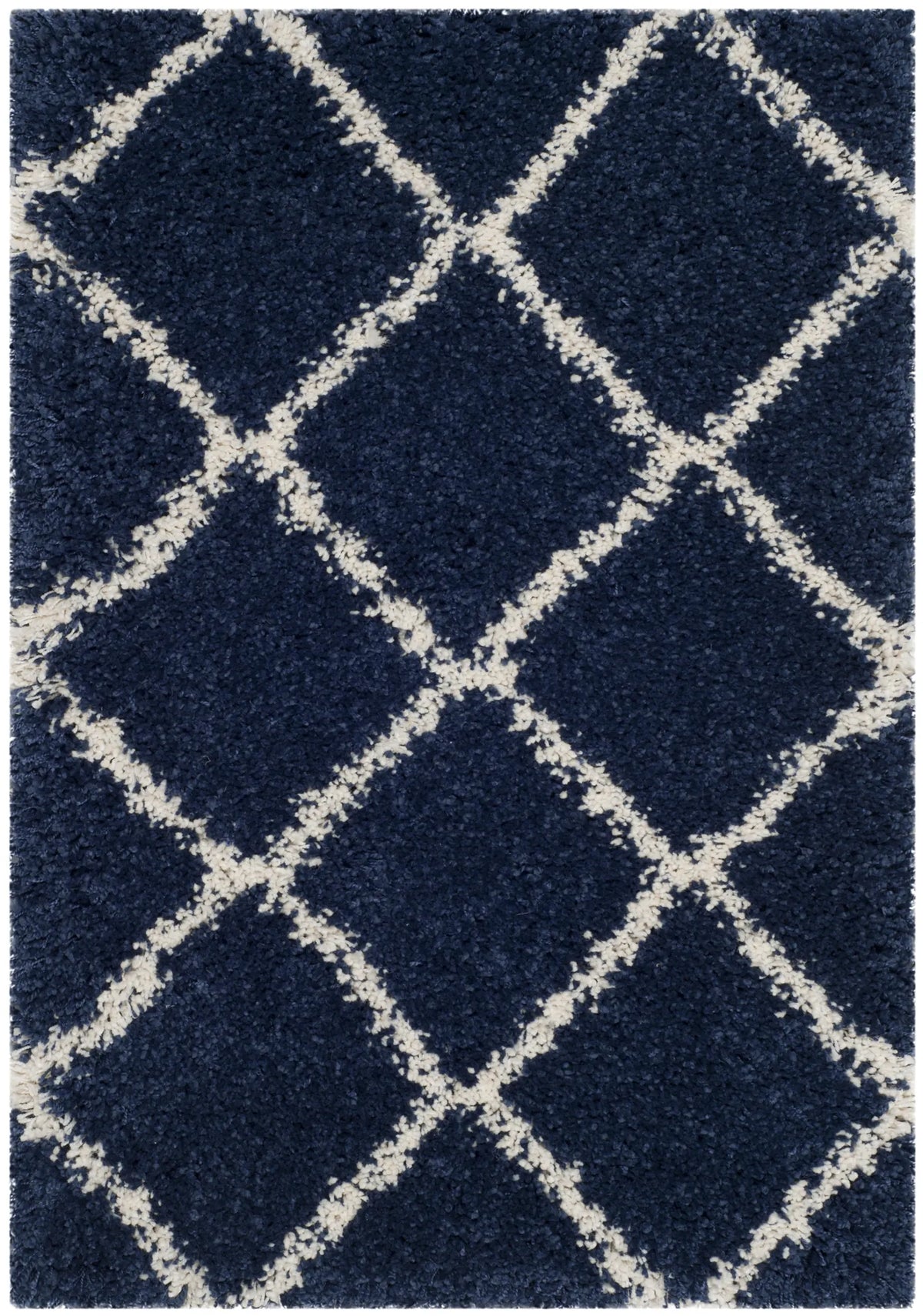 Safavieh Hudson Shag 2'-0" x 3'-0" Rug in Navy / Ivory