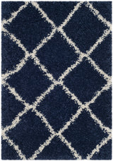 Safavieh Hudson Shag 2'-0" x 3'-0" Rug in Navy / Ivory