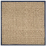 Safavieh Natural Fiber 6'-0" x 6'-0" Rug in Natural / Navy Blue