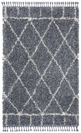 Safavieh Pro Lux Shag 400 4'-0" x 6'-0" Rug in Blue / Creme