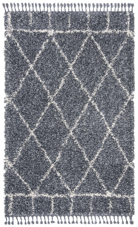 Safavieh Pro Lux Shag 400 4'-0" x 6'-0" Rug in Blue / Creme