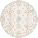 Safavieh Micro-Loop 6'-0" x 6'-0" Rug in Ivory / Blue
