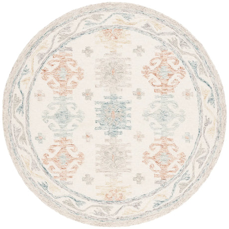 Safavieh Micro-Loop 6'-0" x 6'-0" Rug in Ivory / Blue