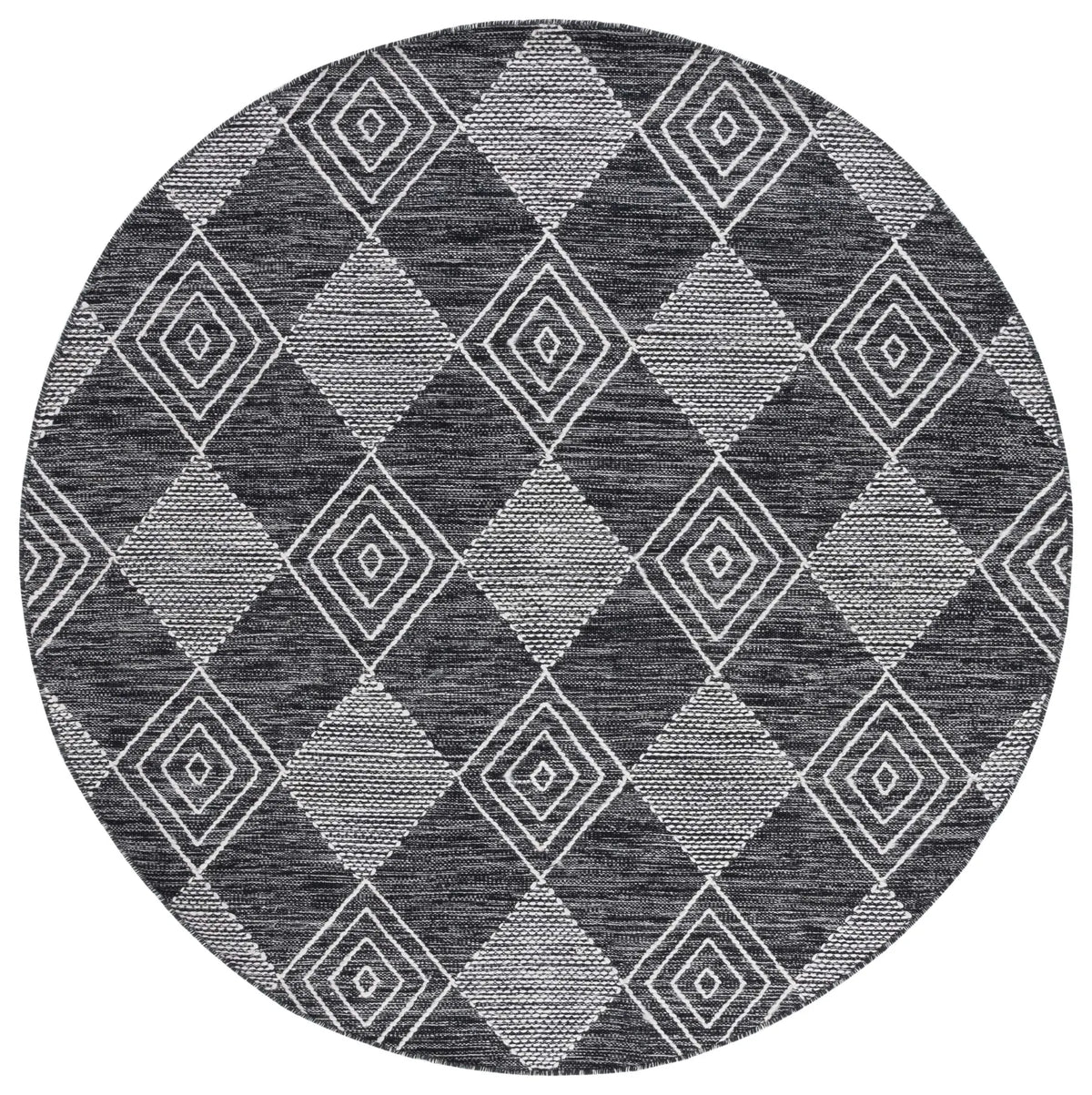 Safavieh Kilim 6'-0" x 6'-0" Rug in Black / Ivory