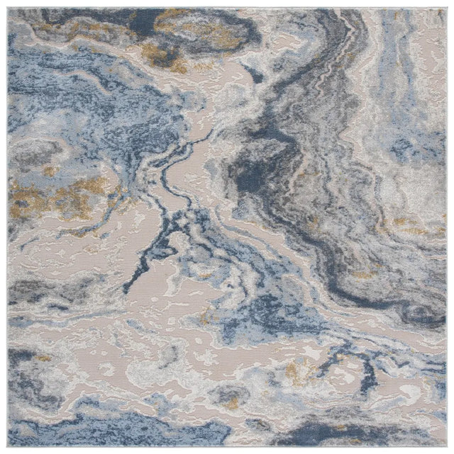 Safavieh Palma 6'-7" x 6'-7" Rug in Grey / Teal