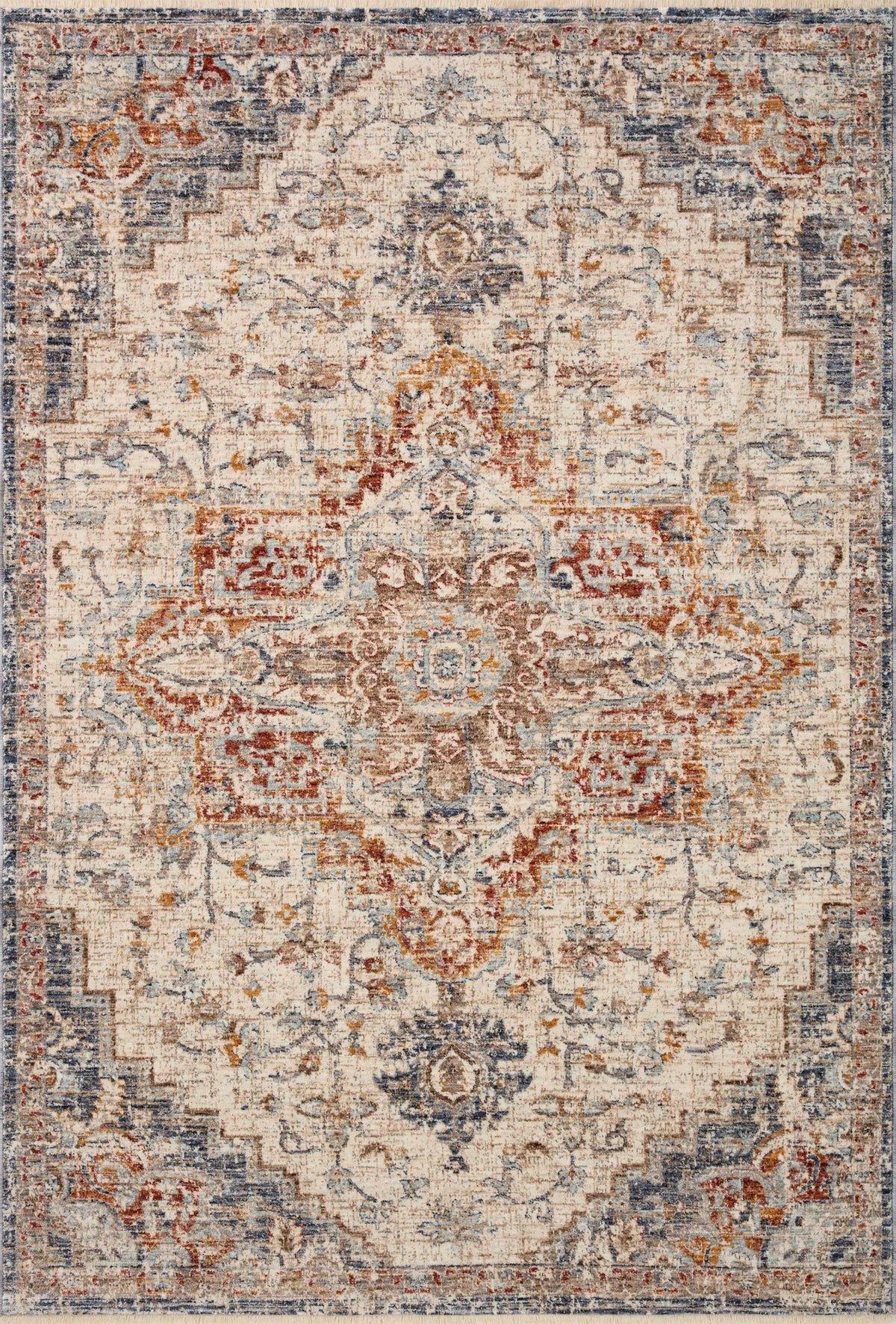 Loloi Sorrento Sor-05 Ivory/Fiesta Rug - main flat