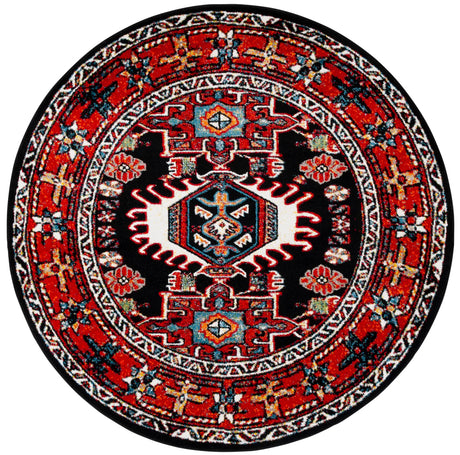 Safavieh Vintage Hamadan 6'-7" x 6'-7" Rug in Red / Black