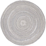 Safavieh Braided 3'-0" x 3'-0" Rug in Light Grey